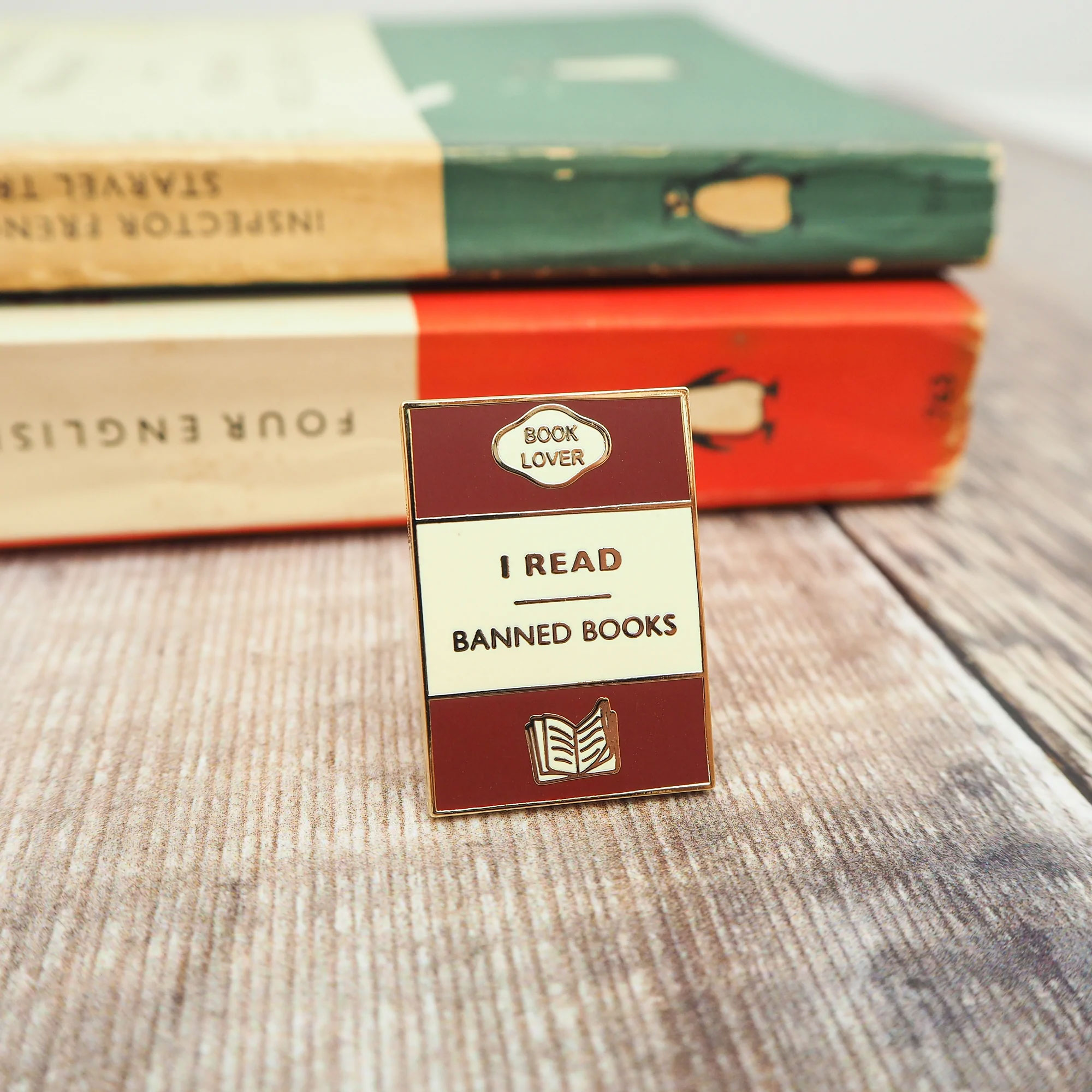 Enamel Pin • Book Stack: Read More Banned Books – Christine Parker & Co